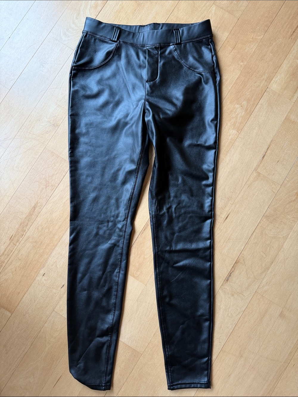 Source Unknown Black Faux Leather Skinny Pants